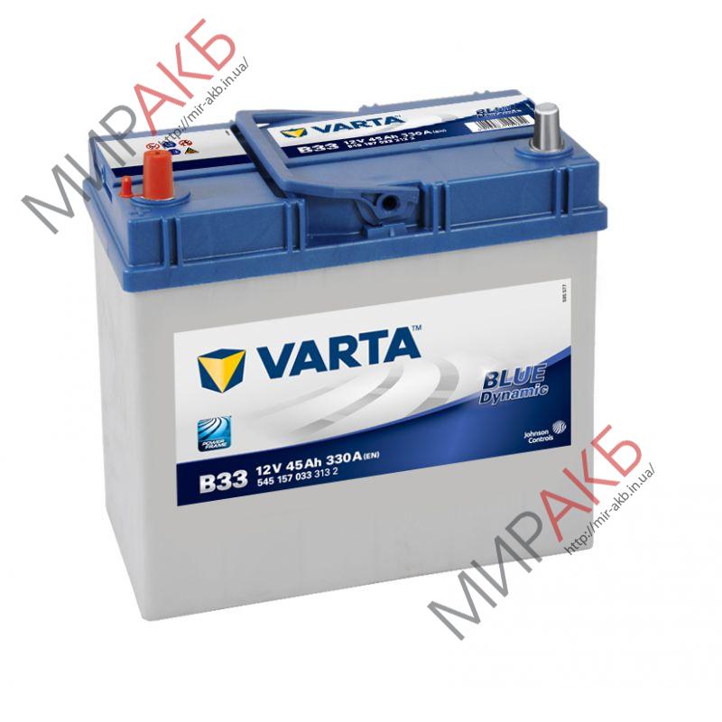 Аккумулятор VARTA 45Ач  BLUE DYNAMIC B33 330 A  азия 238/129/227