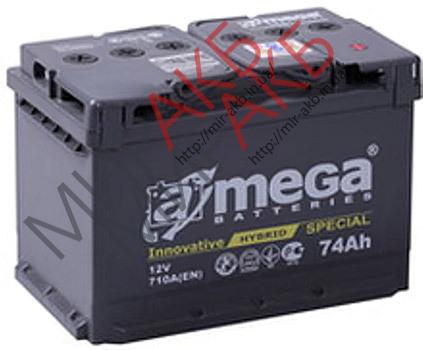 Аккумулятор  amega м5   6СТ- 74Ah   760A  276/175/190