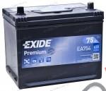  Аккумулятор   EXIDE 75Ач PREMIUM 630 A азия 261/175/227   