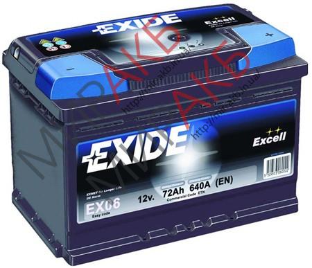 Аккумулятор EXIDE  72Ач  680 A  278/175/190   