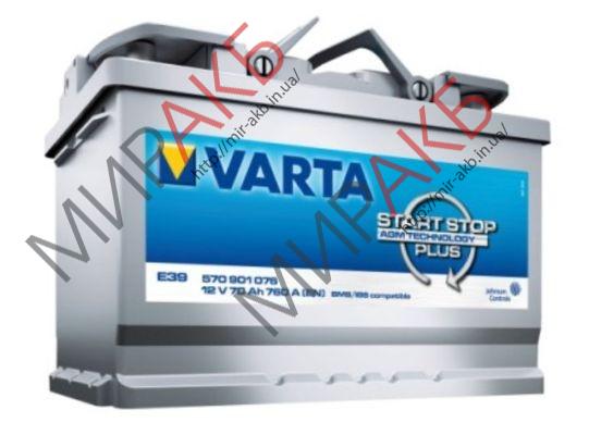 Аккумулятор  VARTA 70Ач  START-STOP AGM E39 760 A  278/175/190