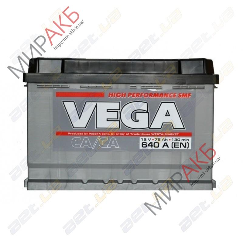 Аккумулятор Vega STANDART 6CT-75Ah 640a 276/175/190   
